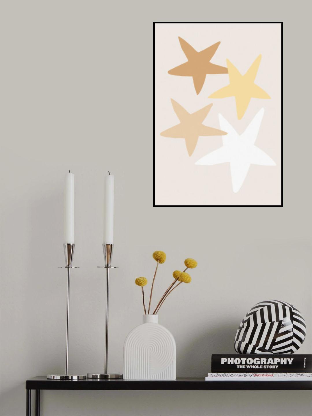 Stars Yellow Poster och Canvastavla