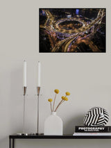 Nanpu Bridge at Night Poster och Canvastavla