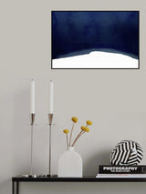 Minimal Navy Blue Abstract 02 Landscape Poster och Canvastavla