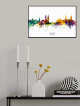 Zurich Switzerland Skyline Poster och Canvastavla