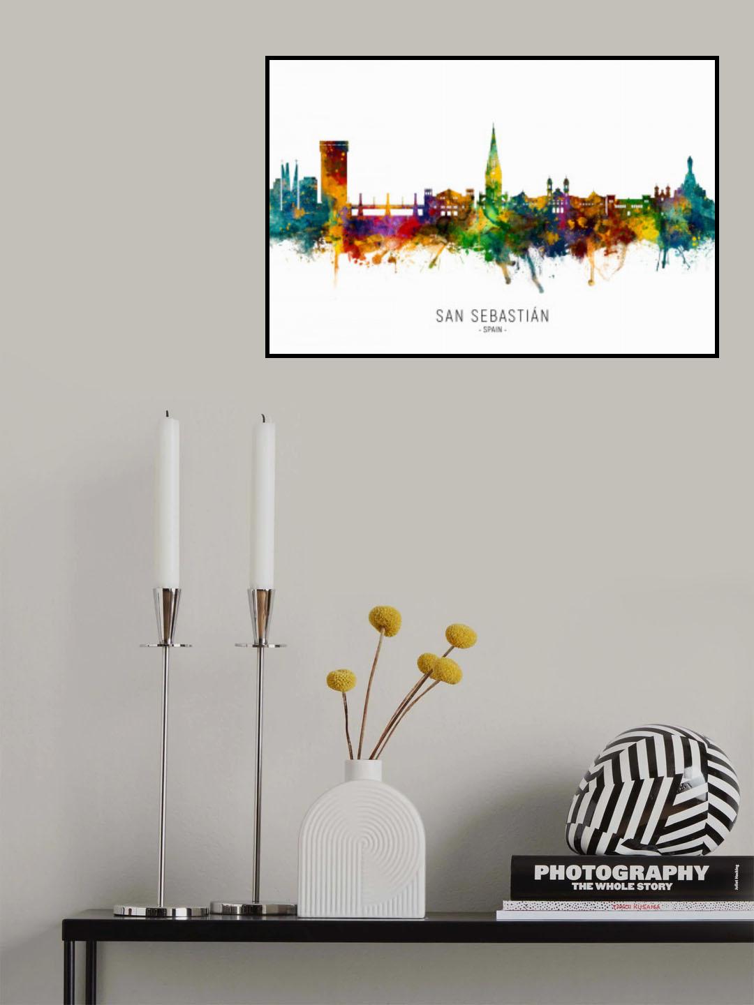 San Sebastian Spain Skyline Poster och Canvastavla