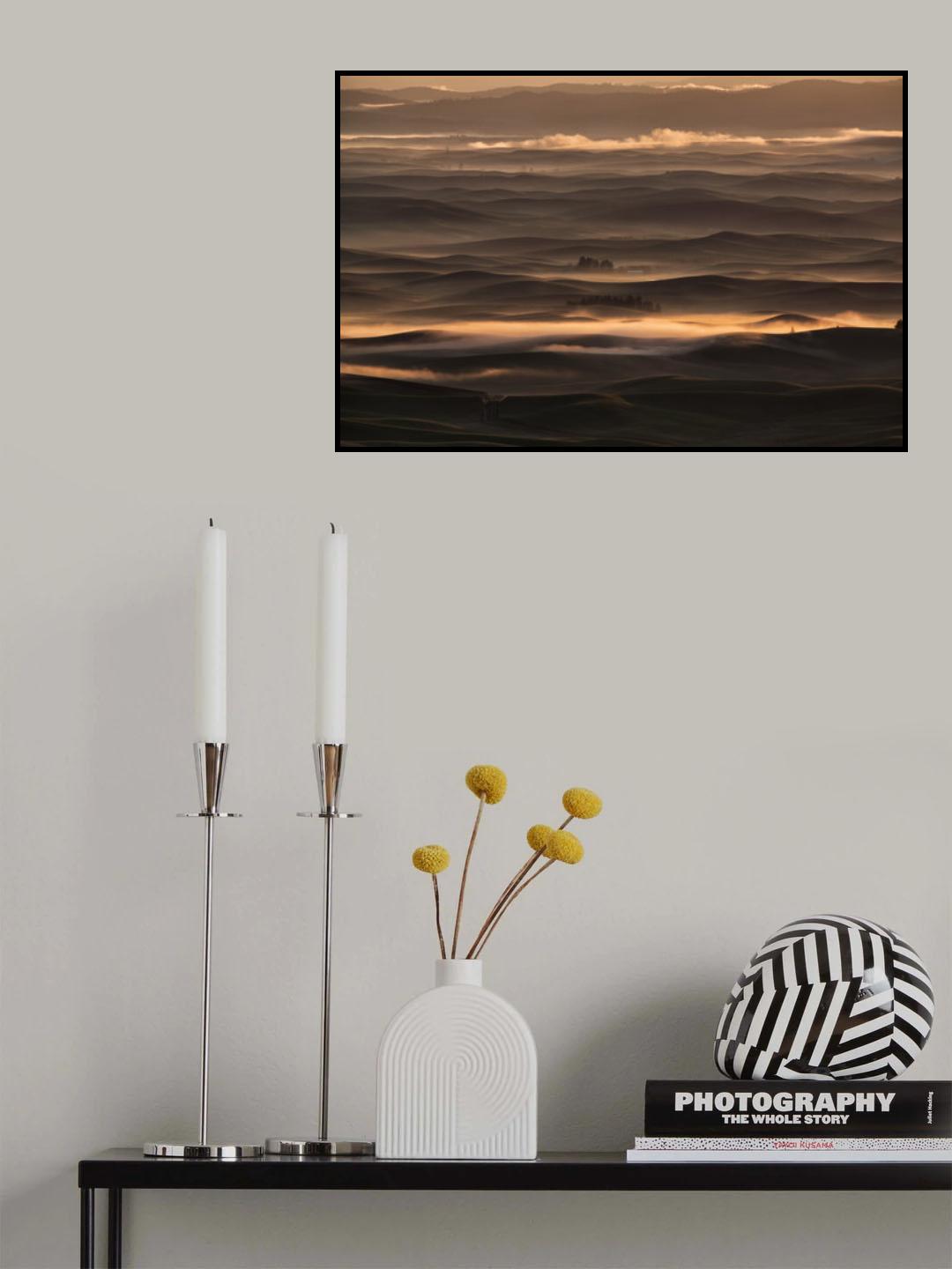 Misty sunrise at Palouse Poster och Canvastavla