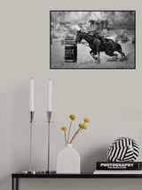 Barrel Racing in The Rain Poster och Canvastavla