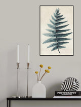 Teal watercolor fern 5 Poster och Canvastavla