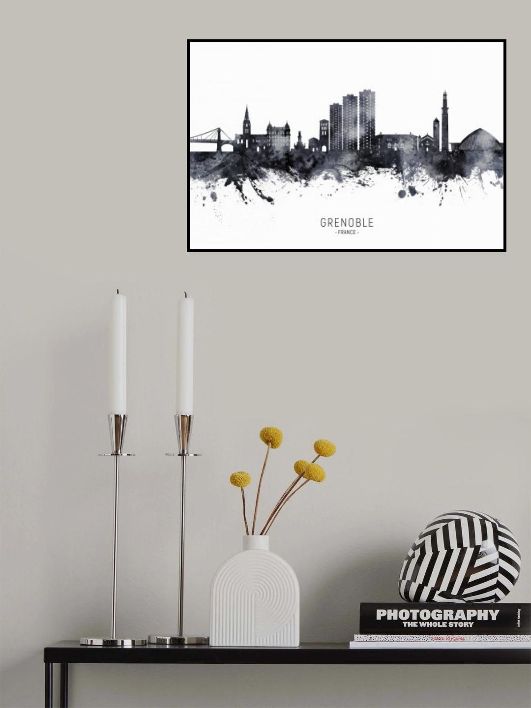 Grenoble France Skyline Poster och Canvastavla