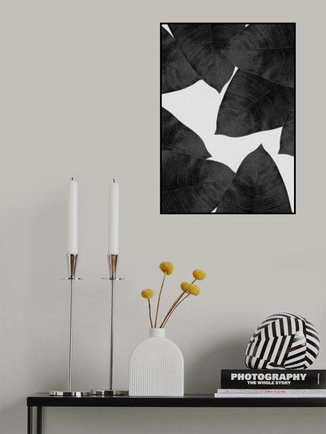 Banana Leaf Black &amp; White II Poster och Canvastavla