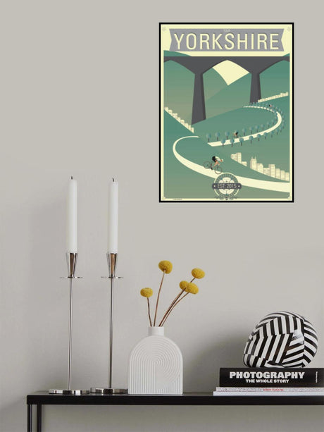 Tour De Yorkshire Bicycle Race Poster och Canvastavla