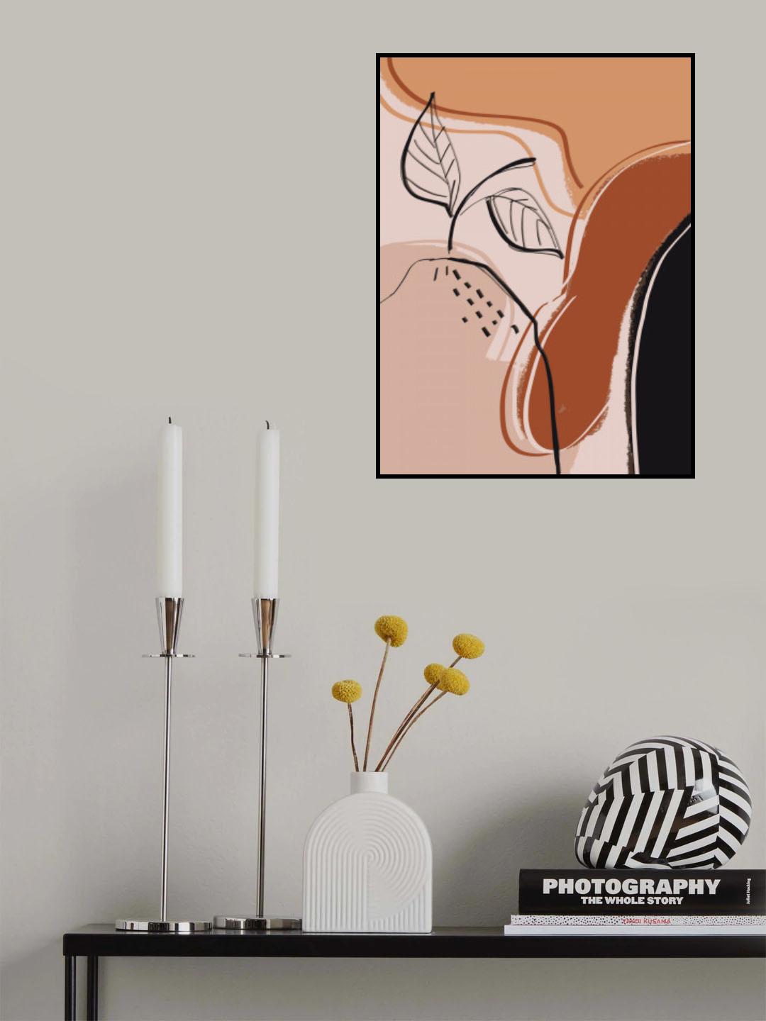 Abstract Earth Tones and Line Art Poster och Canvastavla