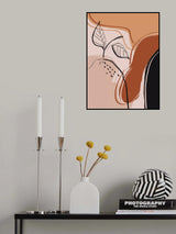 Abstract Earth Tones and Line Art Poster och Canvastavla