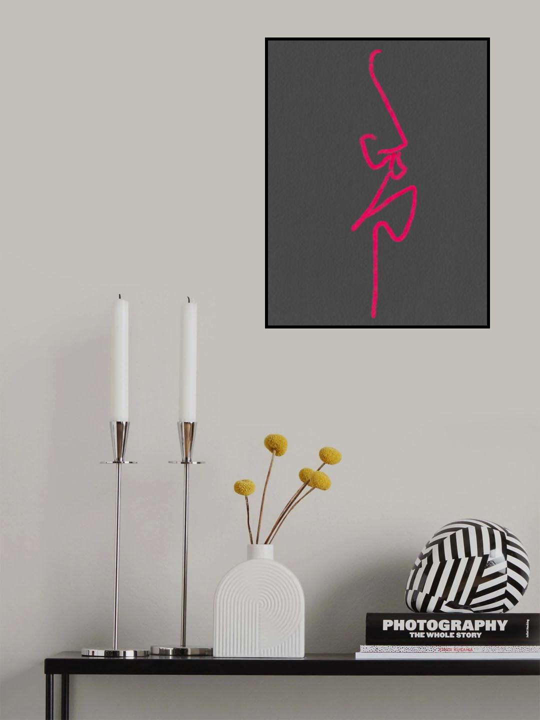Pink Grey Poster och Canvastavla