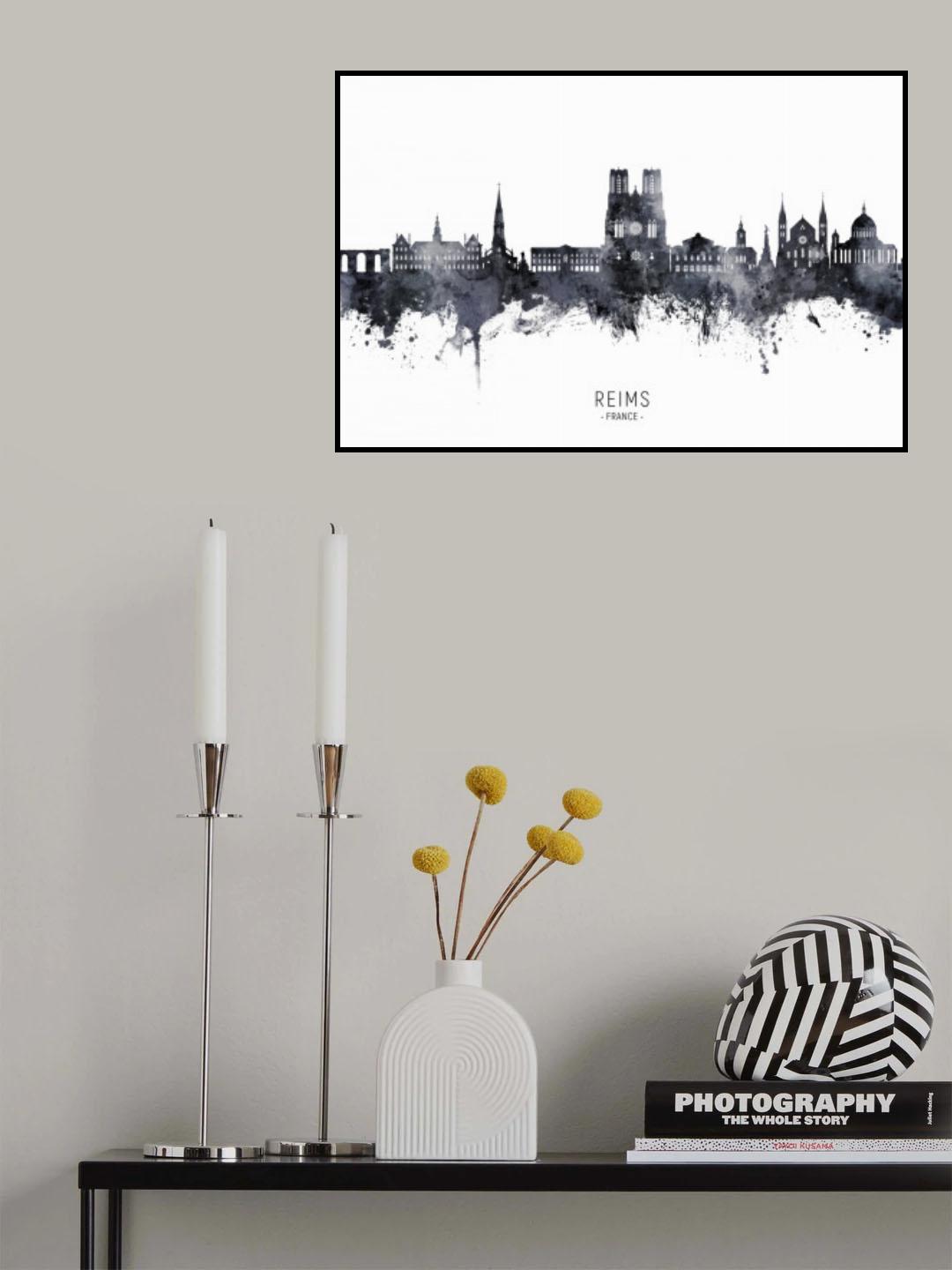Reims France Skyline Poster och Canvastavla