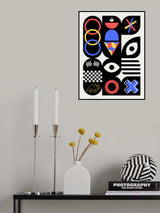 Maximalist Geometrical Four Colors Design Poster och Canvastavla
