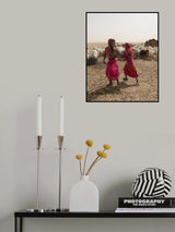 around a well at Borkou desert, Tchad Poster och Canvastavla