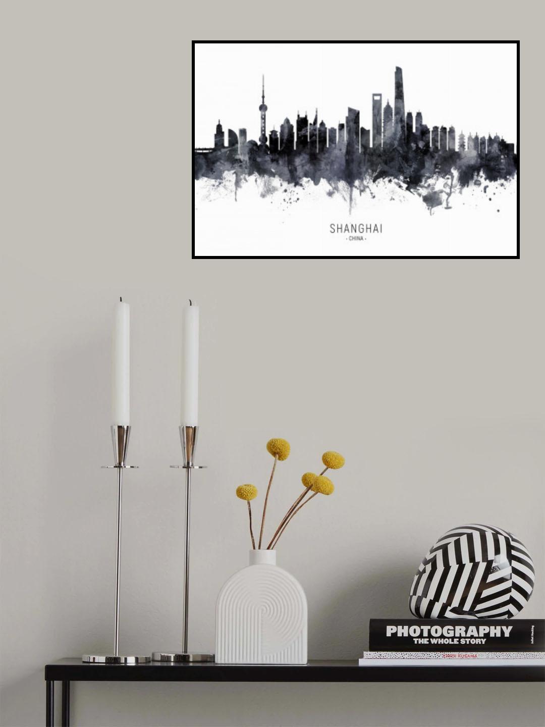 Shanghai China Skyline Poster och Canvastavla
