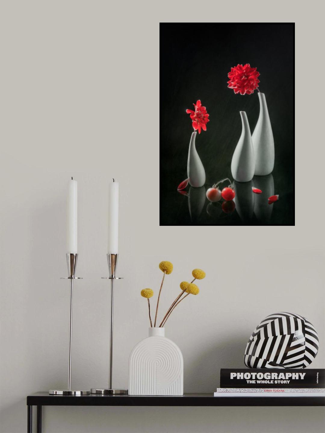 Red Dahlia &amp; Tomatoes Poster och Canvastavla