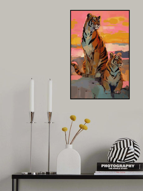 Tigers At Sunset Poster och Canvastavla