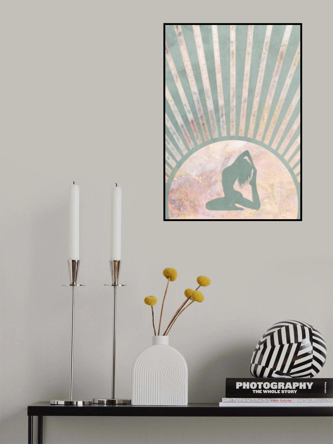Yoga Boho Sun Rise Green 7 Poster och Canvastavla