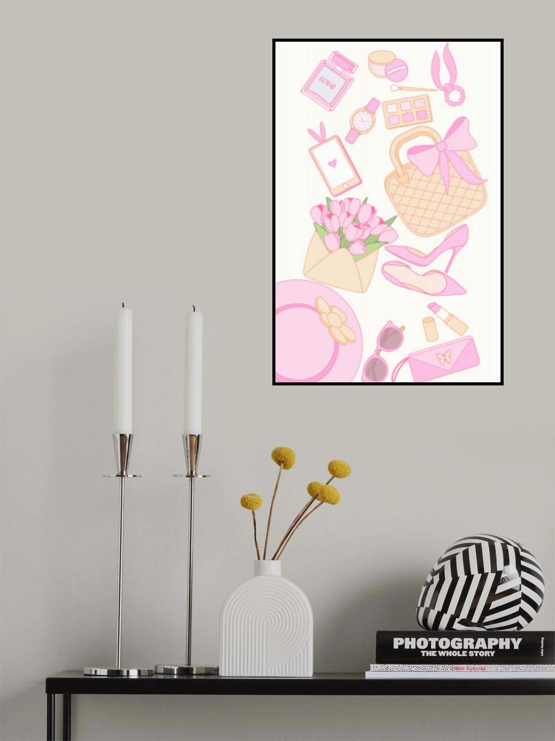 Cute pink aesthetic vibe Home Poster och Canvastavla