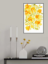 Watercolor California poppies quad 4 Poster och Canvastavla