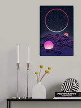 220122 Neon Moonscape Poster och Canvastavla