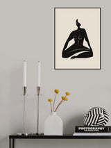 Meditating Nude In Black Poster och Canvastavla