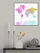 Leo world map with countries Poster och Canvastavla