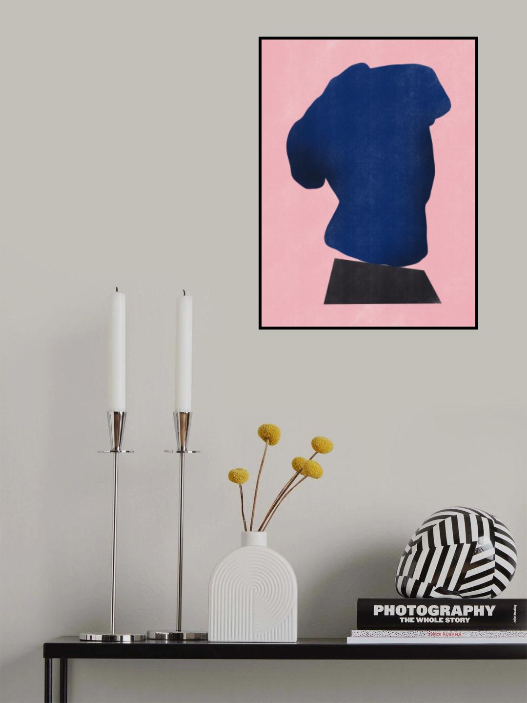 Stone Sculpture In Blue Poster och Canvastavla