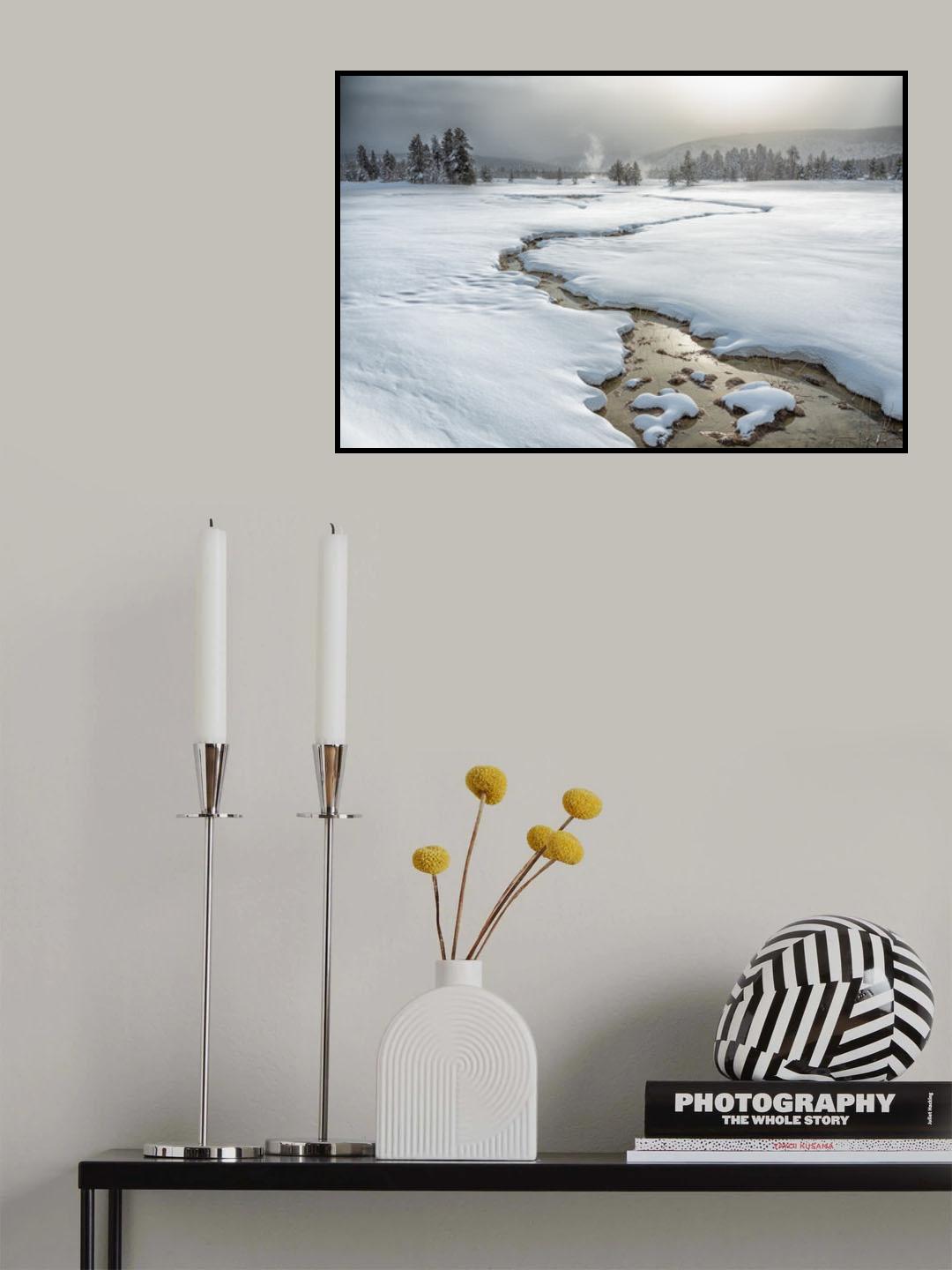 Winter at Yellowstone Poster och Canvastavla