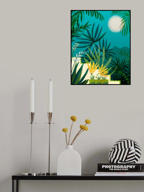 Rainforest With Moonlight Poster och Canvastavla