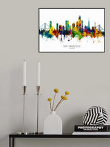 San Francisco California Skyline Poster och Canvastavla