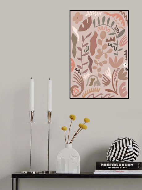 Blush Flora Colors and Shapes III Poster och Canvastavla