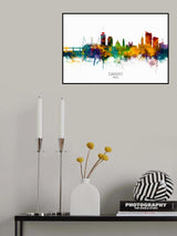 Cardiff Wales Skyline Poster och Canvastavla