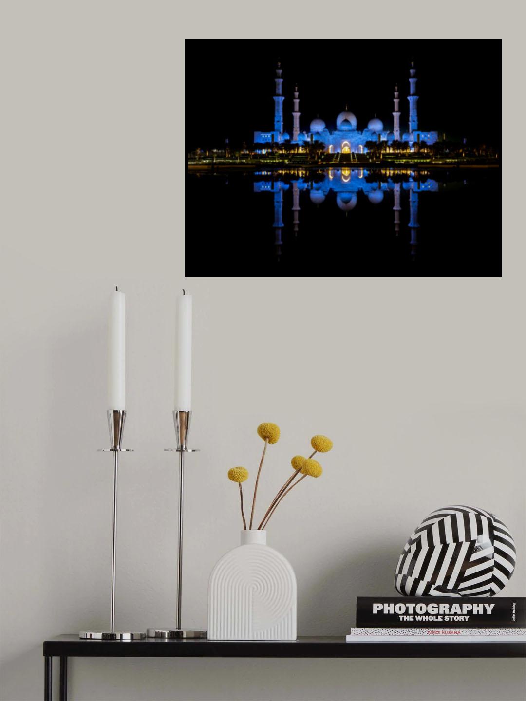 Sheik Zayed Mosque reflection, Abu Dhabi, UAE Poster och Canvastavla
