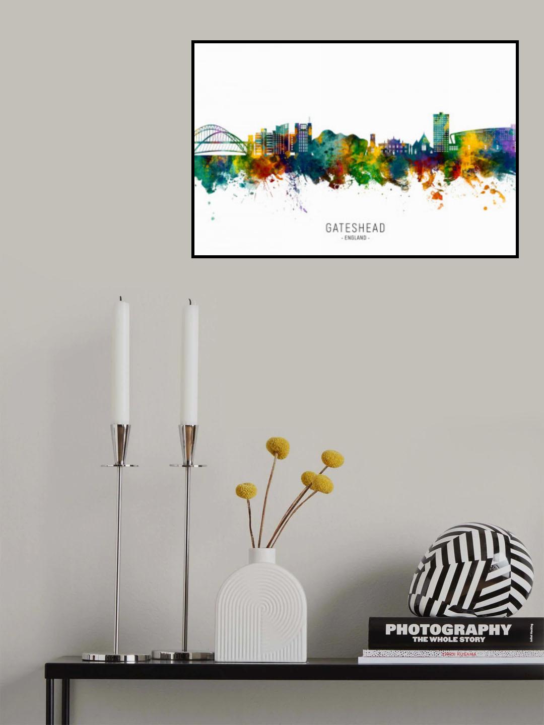 Gateshead England Skyline Poster och Canvastavla