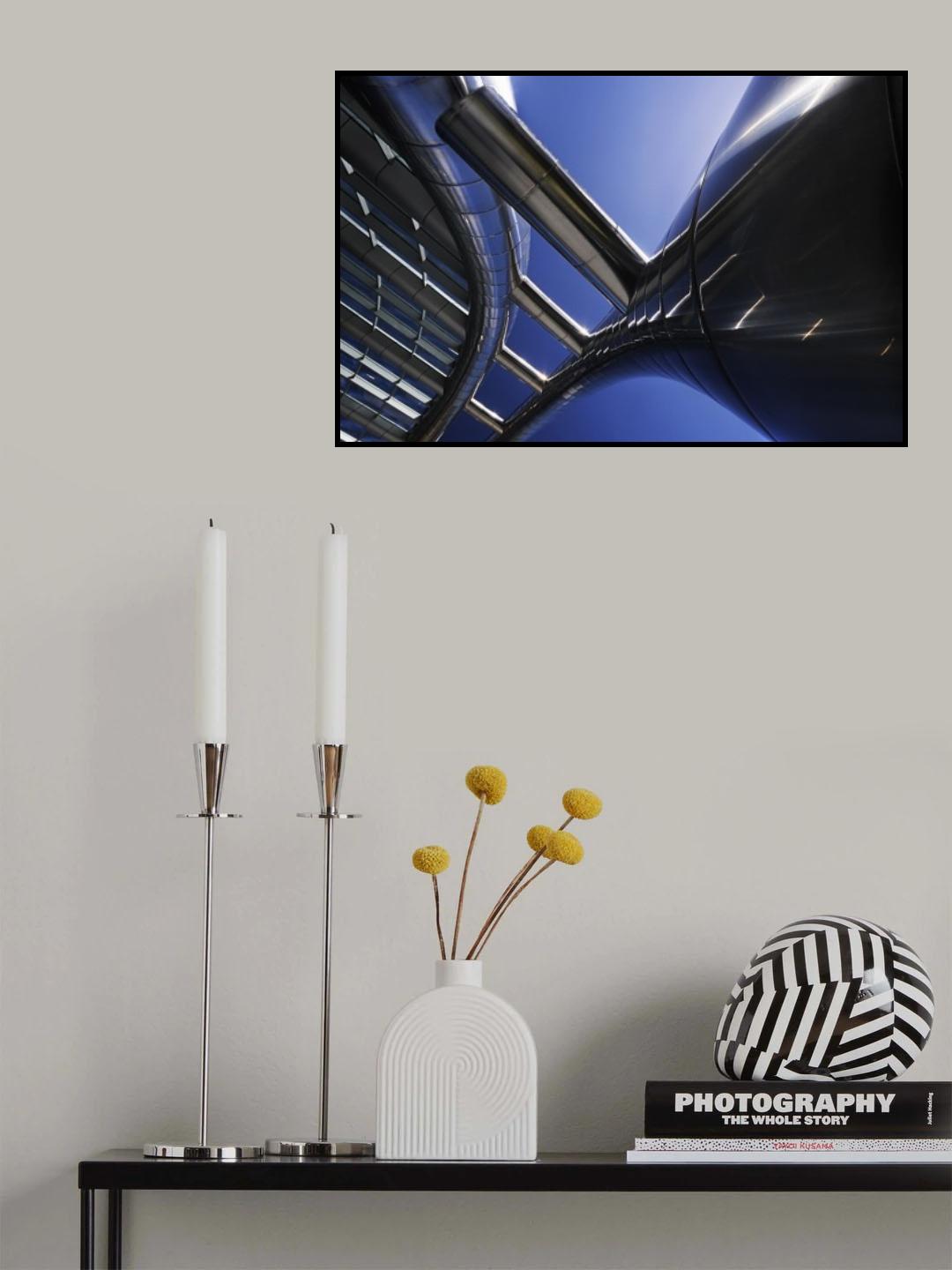 Reflections of silver,gold and blue Poster och Canvastavla