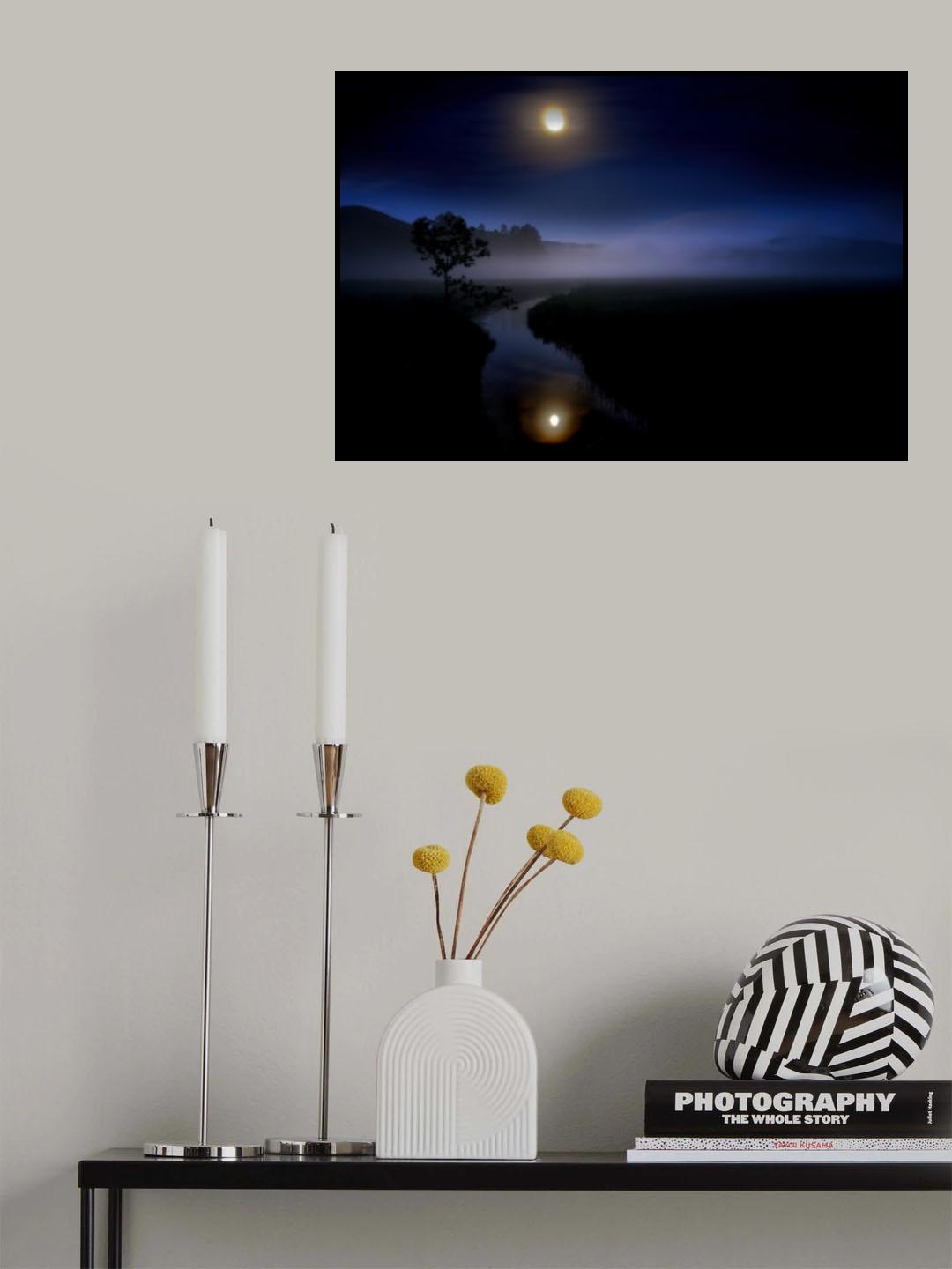 Banquet in the swamp lit by the Buckmoon Poster och Canvastavla