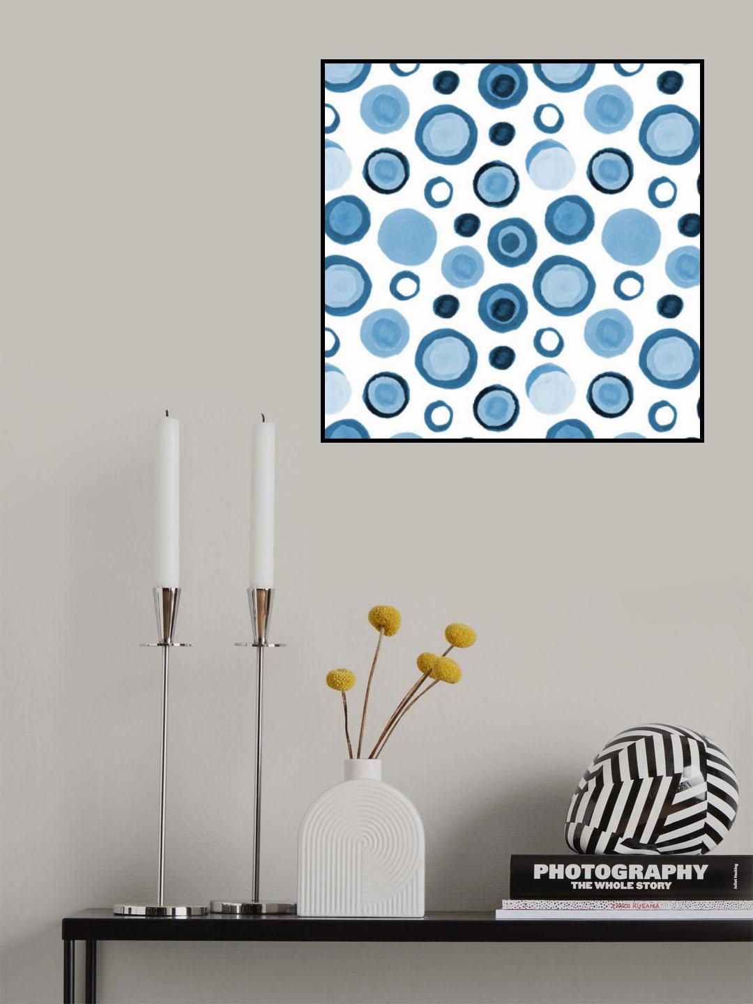 Circles Retro Turquoise Poster och Canvastavla