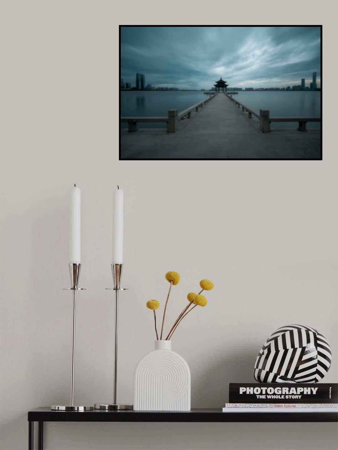 The pavilion on the lake Poster och Canvastavla