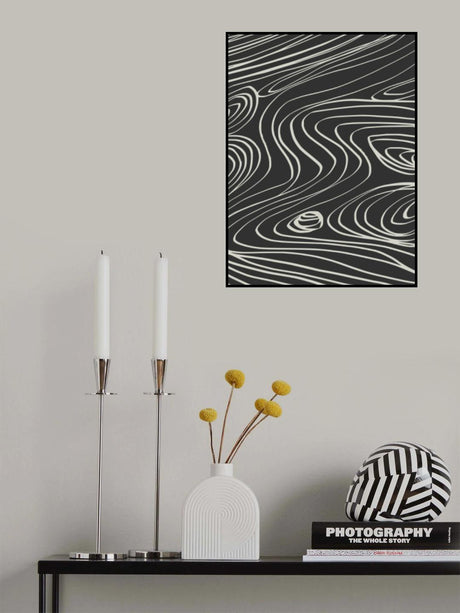 Black and White Line Art Second Poster och Canvastavla