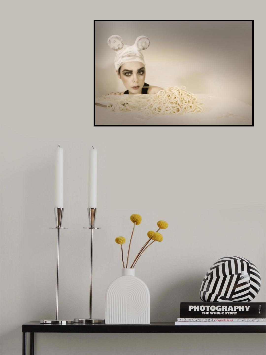 The mouse who loves spaghetti Poster och Canvastavla