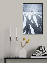 Wheel tracks in snow Poster och Canvastavla