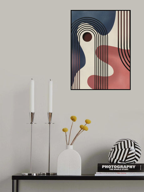 Mid Century Abstract Painting Poster och Canvastavla