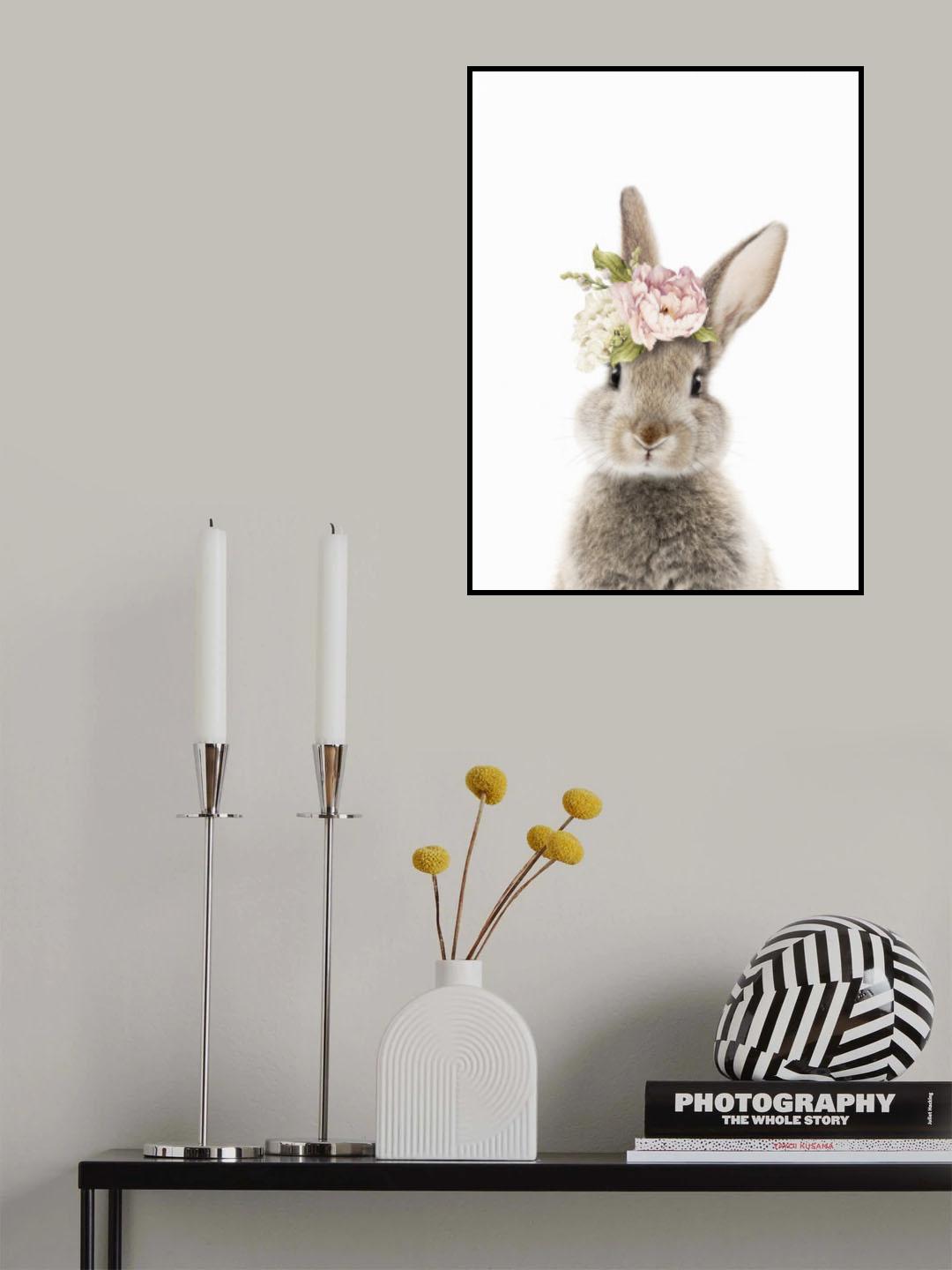 Floral Bunny Poster och Canvastavla