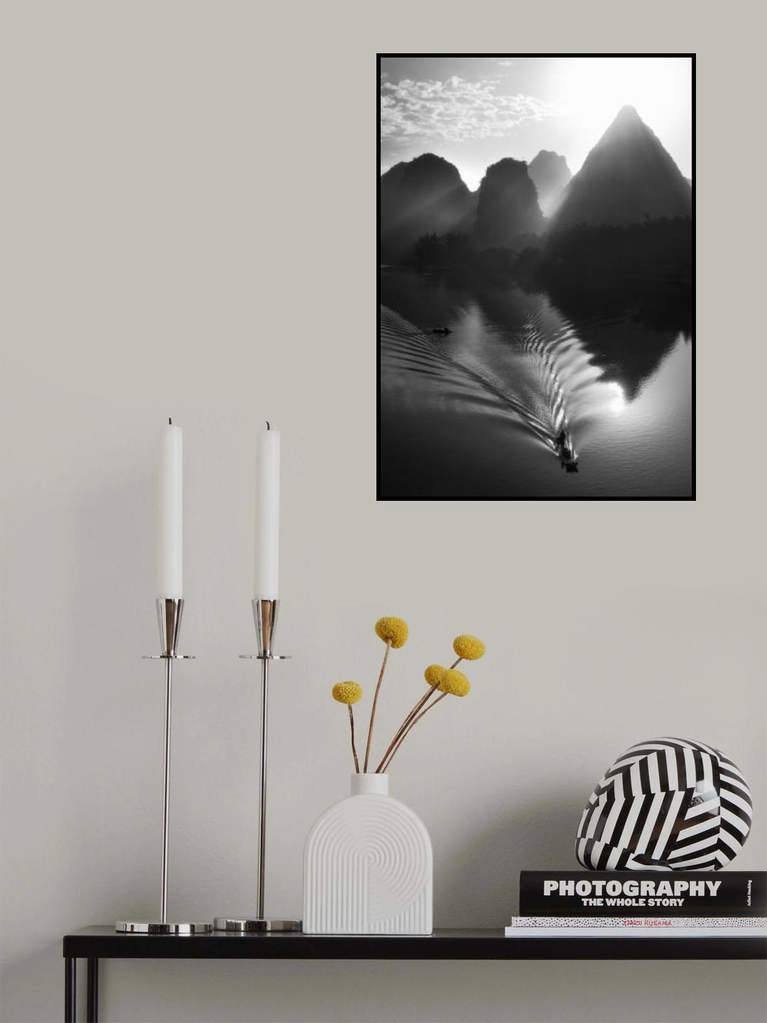 Fisherman at sunrise Poster och Canvastavla