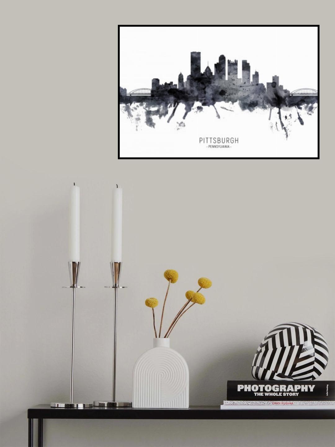 Pittsburgh Pennsylvania Skyline Poster och Canvastavla