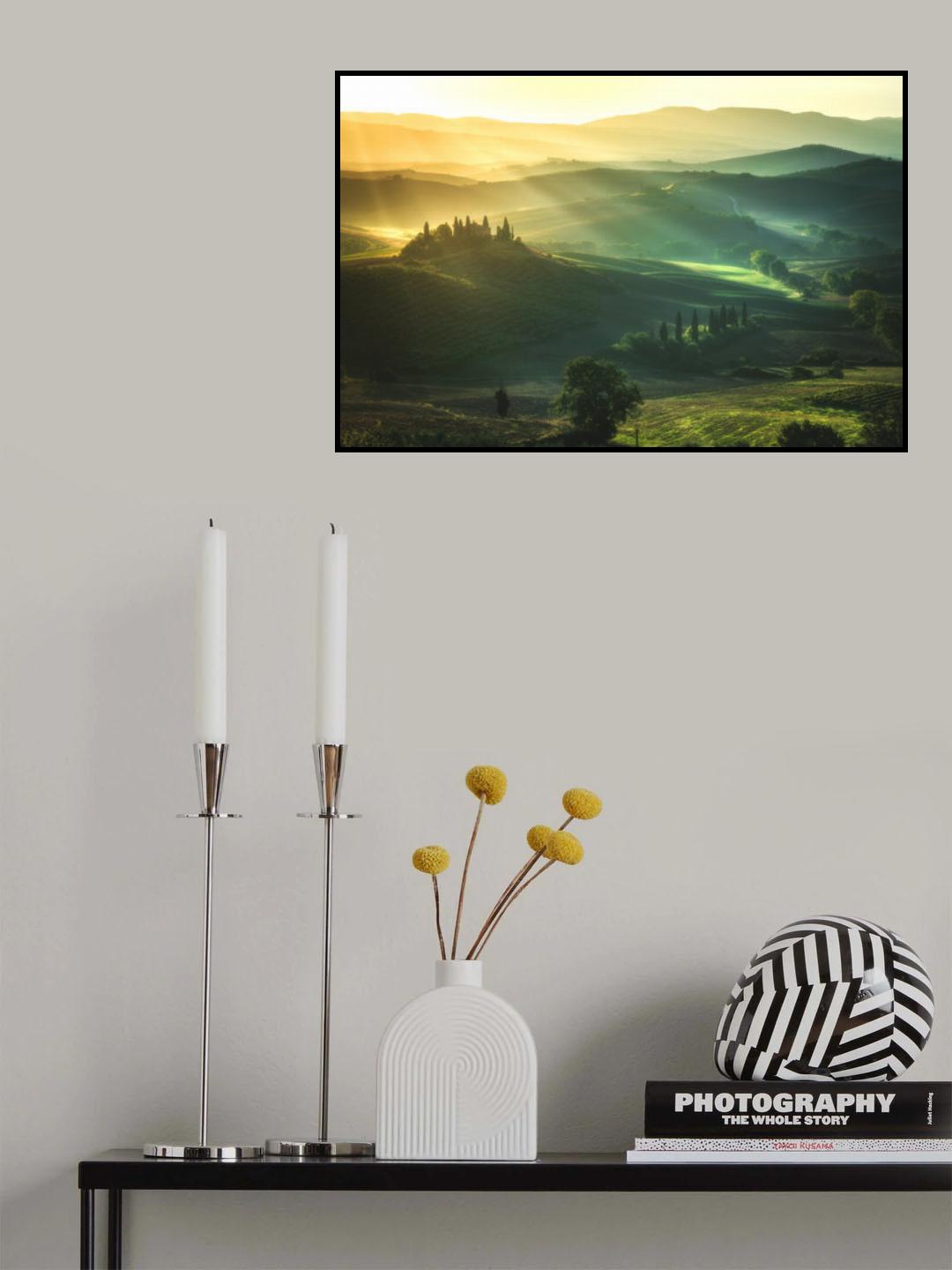 Tuscany - Val d'Orcia Sunrise Poster och Canvastavla