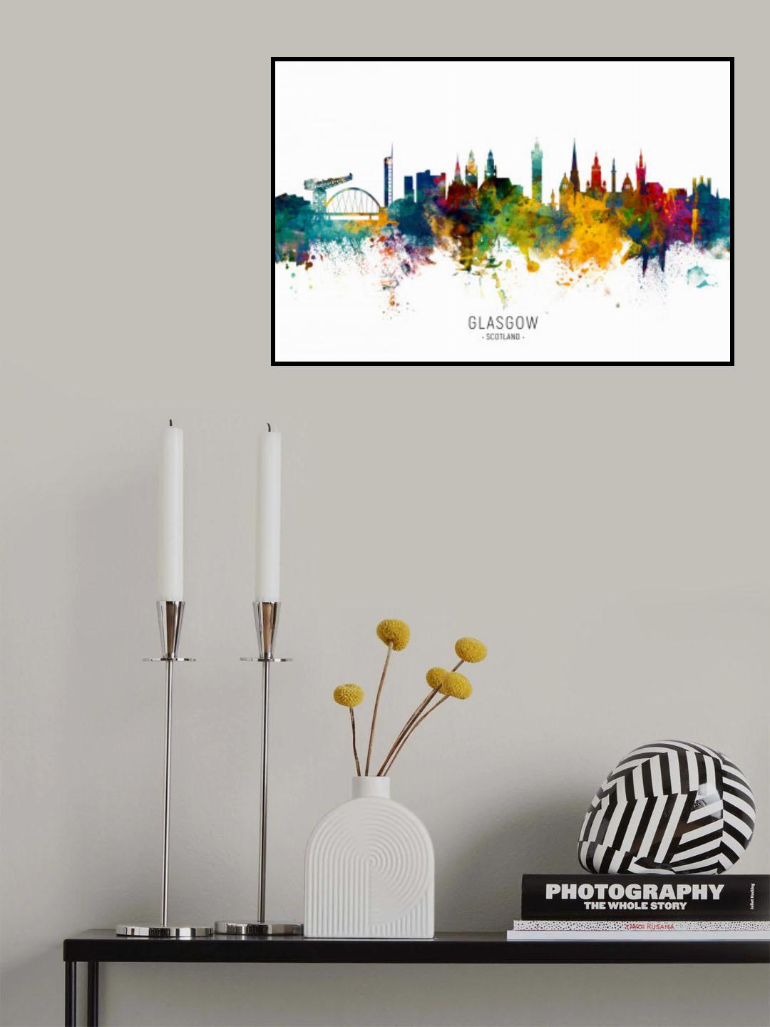 Glasgow Scotland Skyline Poster och Canvastavla