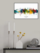 Glasgow Scotland Skyline Poster och Canvastavla