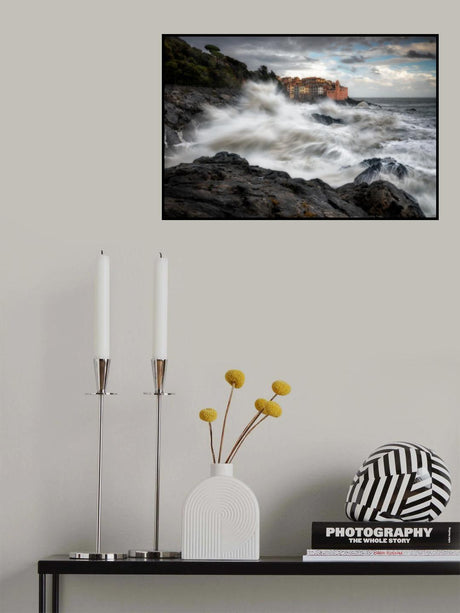 Sea storm in Tellaro Poster och Canvastavla