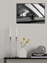 The cyclist and the lines Poster och Canvastavla